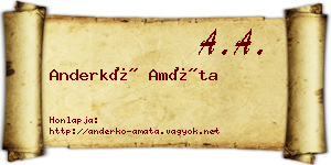Anderkó Amáta névjegykártya